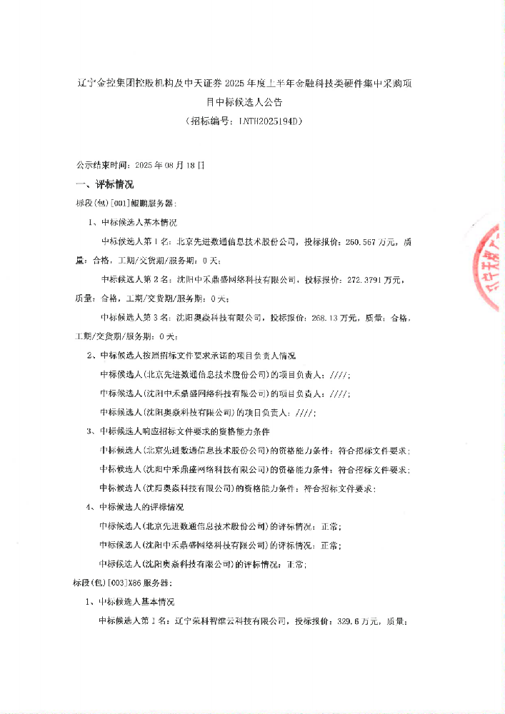 ����w66������(�й��ٷ���վ)���ſعɻ���������֤ȯ2025����ϰ�����ڿƼ���Ӳ�����вɹ���Ŀ�б��ѡ��ͨ�� (�б���:LNTH2025194D)